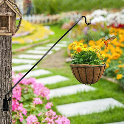 MIXXIDEA 2 Packs Heavy Duty Extended Reach Wall Mounted Deck Hook Wall Pole, Wall Bracket Direction and Length Adjustable Plant Bracket for Bird Feeders, Planters, Suet Baskets, Lanterns, Wind Chimes