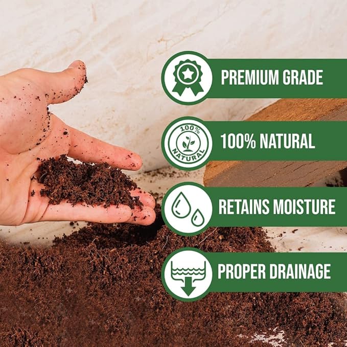 Coco Coir Chips Envelor 2.4 Cubic Feet Compressed Coconut Coir Bricks 10 lb. Natural Substrate for Indoor Outdoor Coco Chips for Plants Orchid Bark Coco Coir Brick Plant Soil Indoor Potting Mix