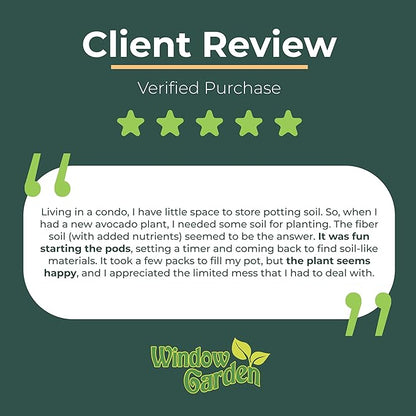 Premium Window Garden Potting Soil (Fiber Soil 10x - 1 QT Bags) for Indoor Plants, Home Garden