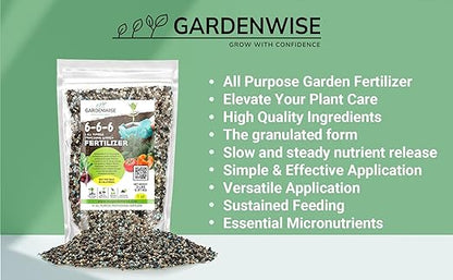 6-6-6 All-Purpose Professional Plant Food Fertilizer; Ideal for Winter Care & Spring Feeding, Perfect Balanced NPK for Indoor and Outdoor Plants (1 Quart)