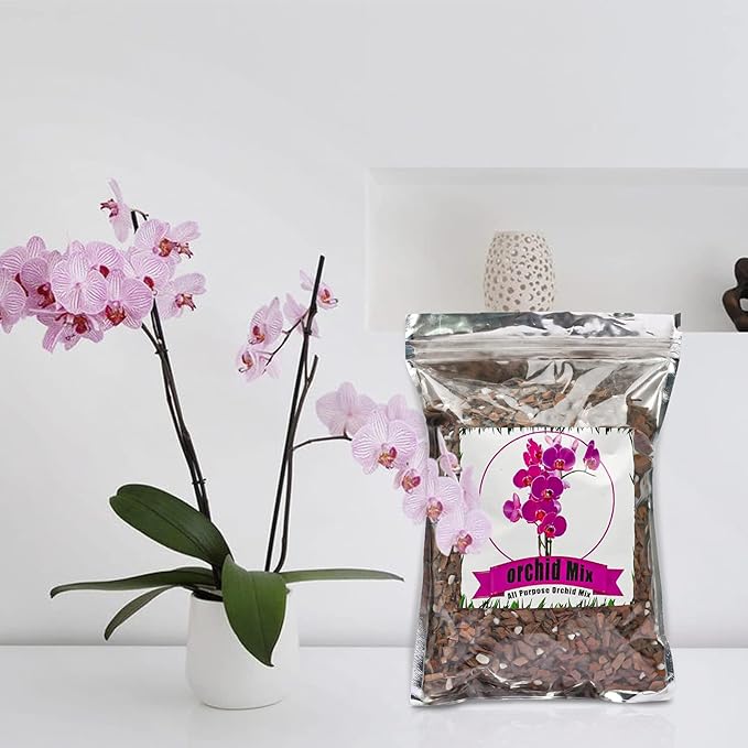 Orchid Potting Mix Orchid Bark, Mix Pine Bark and Perlite, Good Drainage and Water Retention (10 Quart)