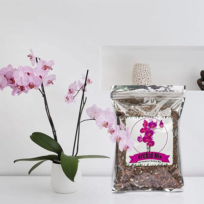 Orchid Potting Mix Orchid Bark, Mix Pine Bark and Perlite, Good Drainage and Water Retention (10 Quart)