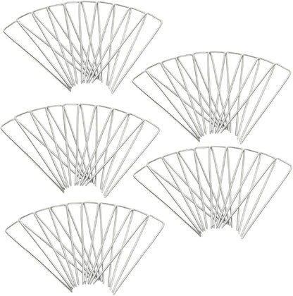 Squirrel Products U Shape Garden Stakes Metal, 6 Inch Landscaping Staples, 11 Gauge Stakes for Landscaping Fabric, 2.9mm 15x2.5x15cm – 50 Pack