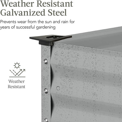 Best Choice Products 48x24x30in Galvanized Raised Garden Bed, Metal Elevated Planter Box, Vegetable Garden for Backyard, Patio, Balcony - Moonlight Gray