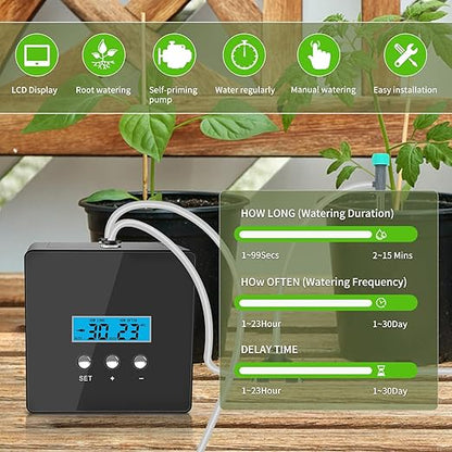 Automatic drip Irrigation System，DIY Indoor Plant Watering System,Self-Priming Pump, programmable Timer, Indoor Pot Plant Watering Device