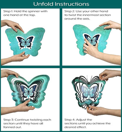 Butterfly Wind Spinners for Yard and Garden, Metal Butterfly Ornaments for Garden Décor, Outdoor Wind Spinner, Butterfly Gifts, Outdoor Garden Decoration, 12 inch Butterfly Wall Décor by ISEO