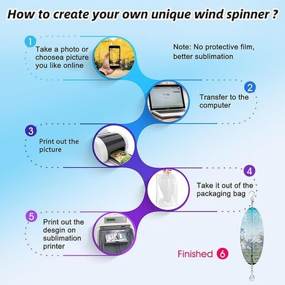 Sublimation Wind Spinner Blanks 8 Inch 5 Pack Wind Spinners Sublimation Blanks with Crystal Pendant Aluminum Metal Wind Spinners for Yard Garden Indoor Outdoor Window Porch Decoration（Fishbone
