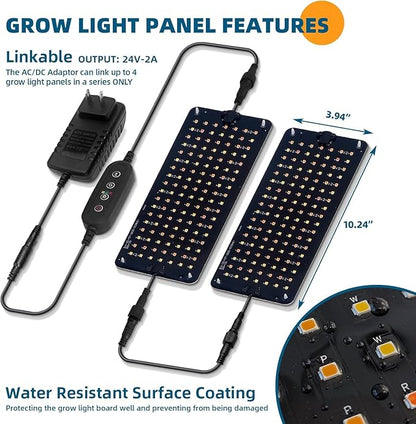 Barrina Plant Shelf with Grow Light, 5-Tier, Plant Stand with 40W Ultra-Thin Grow Light Panel for Hydroponics, Seedlings, Succulents, Flowers, Veg, 3/6/12h Timer, 15.7" L x 11.8" W x 59.1" H