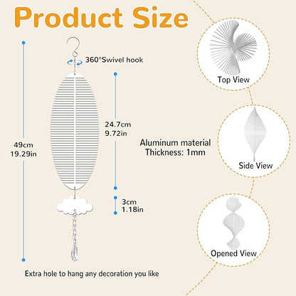 Sublimation Wind Spinner Blanks, 8 Pack 10 Inch 3D Aluminum Metal Hanging Wind Spinner Bulk for Garden Yard Outdoor, Window Porch Decoration for Heat Press Transfer DIY