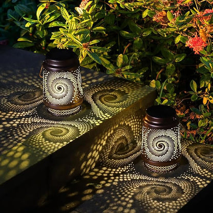 Spiral Lamp Gifts for Mom/Grandma/Women/Sister Solar Light Gifts Mother Day Gift Solar Lanterns Outdoor Waterproof Lights LED Jar Hanging Lamps Decor for Garden Yard Patio