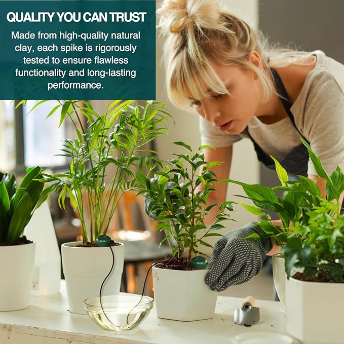 Blumat Classic Plant Watering Stakes - Self-Watering Insert for Indoor and Outdoor Plants - Automatic Slow Release Irrigation System for Potted Plants - Houseplant Care Device (50 Packs)