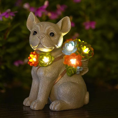 Garden Outdoor Decor Statues: Figurine with Solar Light Decorations Ornaments Patio Art Balcony - Birthday Gifts for mom Grandma Women