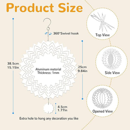 10 Pack Sublimation Wind Spinner Blanks, 10 Inch Sublimation Wind Spinners, 3D Aluminum Metal Hanging Wind Spinner Bulk for Garden Yard Outdoor, Window Porch Decoration for Heat Press Transfer DIY