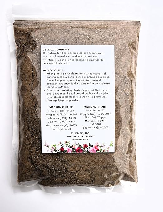 2 Pack Natural Banana Peel Powder Fertilizer, Nutrient-Rich Potassium Fertilizer, Slow Release Fertilizer for Thriving Gardens and Indoor Plant Fertilizer, 100% Pure and Concentrated
