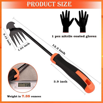 Weed Removal Tool, Portable Garden Weeder Tool，2024 New Manganese Steel Weed Puller Tool with Rubber Handle for Vegetable Gardening Garden Yard Farm Farm Planting & Uprooting Weeding Tool (Black)