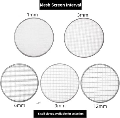 Garden Sieve Sifting Soil Sifter,5 Sieve Mesh Filter Sizes and Shovel, Stainless Stackable Gardening Sifting Screen Pan for Dirt, Sand, Rock, Filtration, Compost and Bonsai.