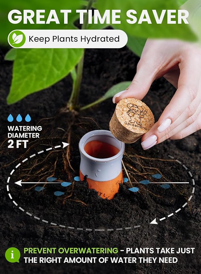 4 Pcs Ollas Terracotta Watering Pots Large- 14 Oz Self Watering Planter Insert Olla Watering System For 1-week Easy To Refill - Clay Plant Watering Globes For Outdoor & Indoor Plants [4, Green]
