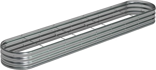 12x2x1ftOval Galvanized Raised Garden Bed,Outdoor Planter Box Metal Patio Kit Planting Bed for Vegetables Flowers and Succulents