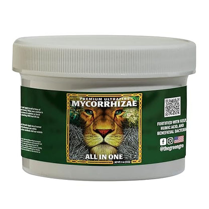 GreenGro Premium Ultrafine Myco - Mycorrhizal Inoculant & Water Soluble Root Enhancer from Superior Strains/Improves Nutrient Uptake & Eases Transplant/Indoor & Outdoor Plant Fertilizer (4 oz)