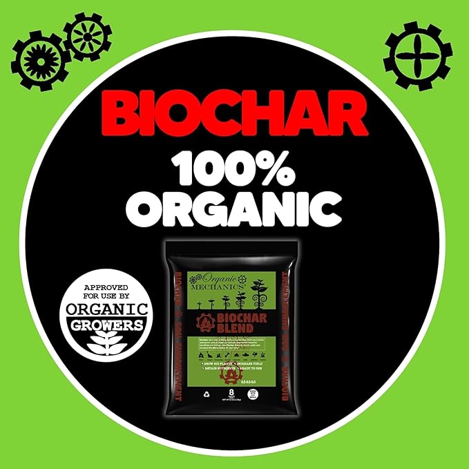 Biochar Soil Blend, 8 Quarts - Enhances Plant Growth with Bone Char, Worm Castings, and Compost for Garden Beds & Containers - Eco-Friendly & Locally Sourced