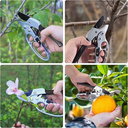 Garden Clippers, Premium Germany Pruners, Work 3 Times Easier, Professional Pruning Shears, Cutting Rose, Flower, Hedge, Stem, Sharp Scissors Gardening Tools, Arthritis Weak Hand Snips