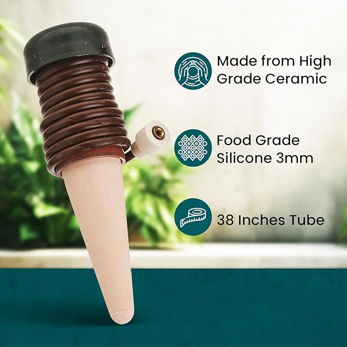 Blumat Classic Plant Watering Stakes - Self-Watering Insert for Indoor and Outdoor Plants - Automatic Slow Release Irrigation System for Potted Plants - Houseplant Care Device (50 Packs)