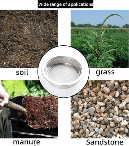 Garden Sieve Sifting Soil Sifter,5 Sieve Mesh Filter Sizes and Shovel, Stainless Stackable Gardening Sifting Screen Pan for Dirt, Sand, Rock, Filtration, Compost and Bonsai.