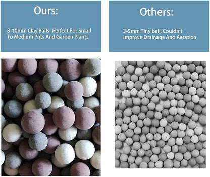 Natural Organic Colorful Leca Balls 5LBS for Plants, 8mm-10mm Ceramsite Clay Pebbles Indoor Potting Garden Soil for Orchid, Succulents, Hydroponics, Decoration, Drainage (5LBS, Primary Color, 1)