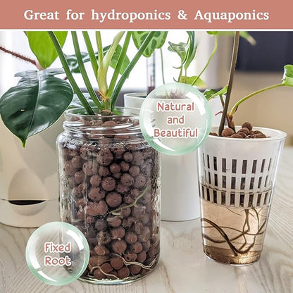 Legigo 8 LBS Organic Expanded Clay Pebbles, 4mm-16mm Lightweight Clay Leca Balls for Plants, Natural Hydroton Clay Pebbles for Hydroponic & Aquaponics Growing, Orchid Potting Mix, Drainage, Terrarium