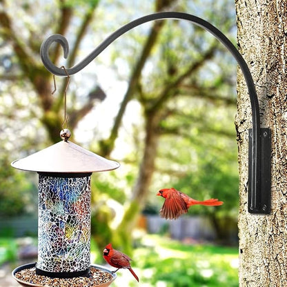 Qiang Ni Heavy-Duty Plant Hanger Outdoor: 16-Inch Hanging Plant Hooks for Outside Baskets - 2 Pieces Wall Mount Plant Bracket for Bird Feeder