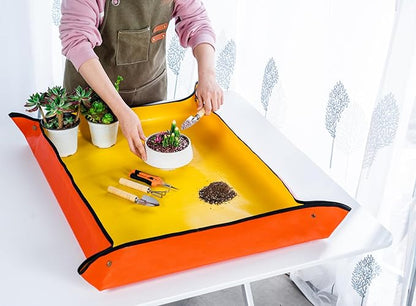 Plant Repotting Mat, 5Pcs Succulent Tools Mini Garden Small Gardening Tools Indoor, Pruning Shear Gardening Scissor, Hand kit for Bonsai, Cactus, Fairy, Houseplant Transplanting, Seedling