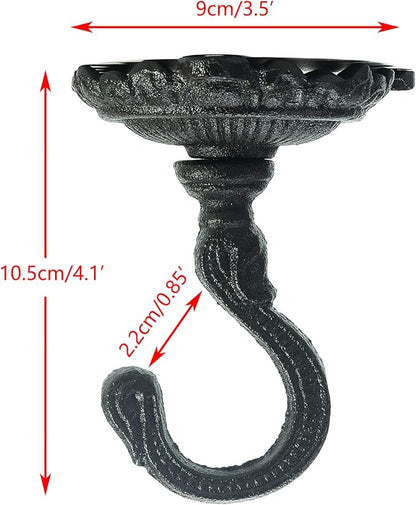 Sungmor 3PC Wall Mount Ceiling Hooks, Cast Iron Plant Bracket, Heavy Duty Plant Hook Hanger, Decorative Vintage Hooks for Hanging Planters, Bird Feeders, Lanterns, Wind Chimes