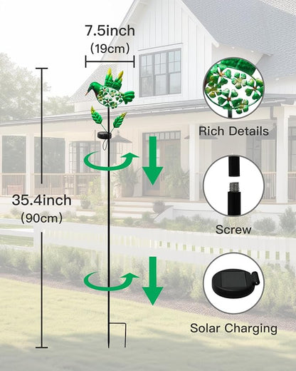 Putuo Decor Solar Garden Stake Light Outdoor Garden Decoration Hummingbird LED Light Outdoor Decorative Waterproof Patio Yard Pathway Garden.