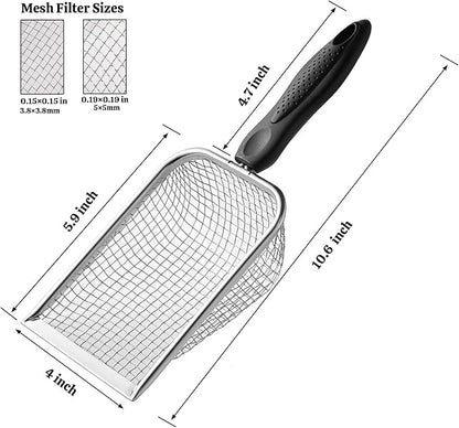 Gardening Soil Sifter Pack of 2 - Garden Sand Soil Compost Sifter with Handle - Two Garden Sifters (3.8mm and 5mm Mesh),Ideal for Sand, Rocks, Dirt, Compost - Perfect for Gardening