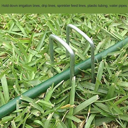 AAGUT 12 Inch 8 Gauge Landscape Staples 40 Pack Galvanized Garden Stakes Heavy Duty Sod Pins Fence Ground Stakes for Weed Barrier Fabric Ground Cover Dripper Irrigation Tubing Soaker