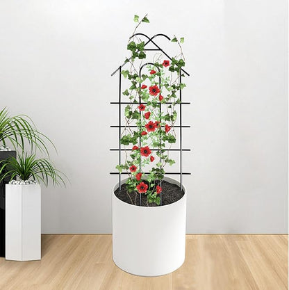ARIFARO 32'' Metal Garden Trellis for Climbing Plants, Indoor/Outdoor Sturdy Plant Trellis for Potted Plants,House Plants, Climbing Vines, Pack of 4, Black