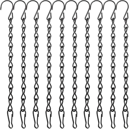 10 Pack 9.5 Inch Black Hanging Chains, Garden Plant Hangers for Hanging Bird Feeders, Billboards, Chalkboards, Basket, Planters, Lanterns, Wind Chimes and Decorative Ornaments Etc