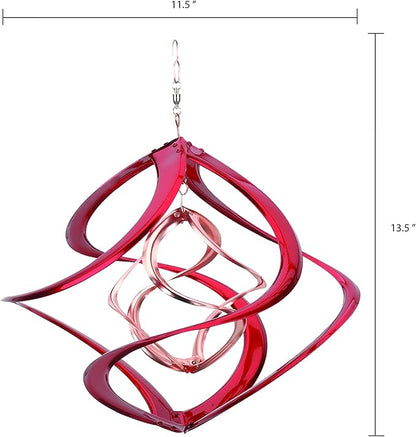 Red Carpet Studios 31092 Cosmix Wind Spinner Double Helix, 14-Inch, Red &Copper