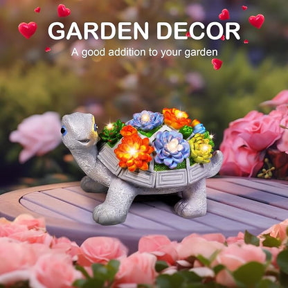Eletorot Solar Turtle Garden Outdoor Statues: Outdoor Decor for Gardening Patio, Backyard, Yard, Birthday Gifts for Women Grandma Mom