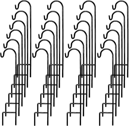Ashman Shepherd's Hooks 35 Inch (24 Per Pack), Black, Made of Premium Metal for Hanging Solar Lights, Bird Feeders, Mason Jars, Christmas Lights, Lanterns, Garden Stakes and Wedding Décor.