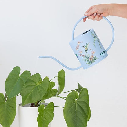 Watering Can for Indoor Plants - House Plant Watering can - Colorful, Decorative Indoor Water can for Plants - Metal Indoor Watering can with Long Spout - 1.5L 51floz 0.4 Gallon(Hummingbird Blue)
