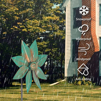 DREAMYSOUL Pinwheels for Yard and Garden, 38 Inches Metal Kinetic Wind Spinner for Outdoor Garden Patio Yard Decor