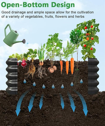 3.0x3.0x1.0ft Raised Garden Bed Kit, Rustproof PP Material Garden Box, Flower Bed with Tool-Free Assembly Design, Square Planter Boxes for Outdoor Plants Vegetables Flower Fruit Herb, Black