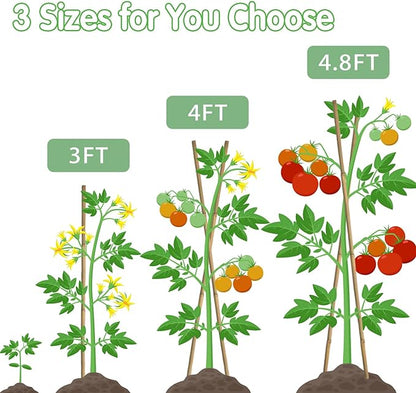 Bamboo Stakes,3FT Natural Bamboo Garden Stakes,BOVITRO 25Pcs Bamboo Plant Stakes,Bamboo Sticks for Tomato,Beans,Vegetable and Climbing Plants