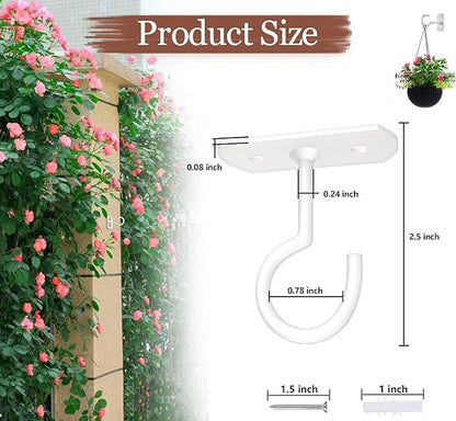 Ceiling Hooks for Hanging Plants 2.5in 2Pack Metal Plant Bracket Iron Wall Mount Lanterns Hangers for Hanging Bird Feeders, Lanterns, Wind Chimes, Planters, Outdoor Decoration Hooks