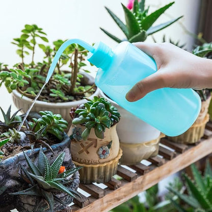 Oubest Squeeze Washing Bottle Succulent Watering Bottle Blue Water Squirt Irrigation Bottle Squeeze Sprinkling Can Plastic Wash Plant Bottle 500ml 3pc