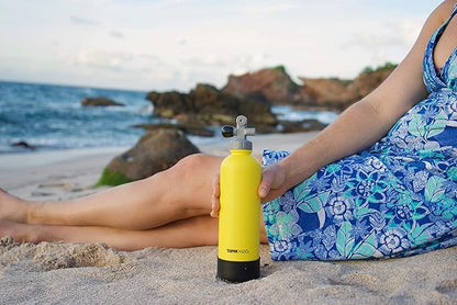 Scuba Tank Vacuum Insulated Water Bottle: Great Gift and Accessory for Scuba Divers | Holds 700mL | Food-Grade Stainless Steel Bottle, BPA-Free Cap, Silicone Boot