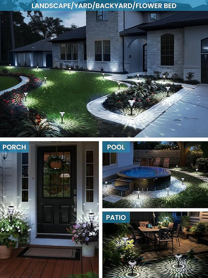 SOLPEX Solar Pathway Lights Garden Decor for Yard, Garden Lights Solar Powered Waterproof Landscape Lighting, Solar Outdoor Lights Porch Decor for Path Walkway Driveway (6 Pack Cold White)