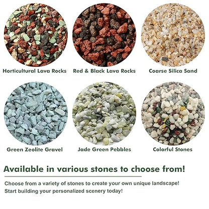 18 Pounds Mix Horticultural Lava Rocks, 3-6 mm Lava Rocks for Plants, Bonsai Rocks Horticultural Grit Soil Cover Gravel for Succulents and Hydroponics, Fairy Gardening, Top Dressing, Plant Drainage