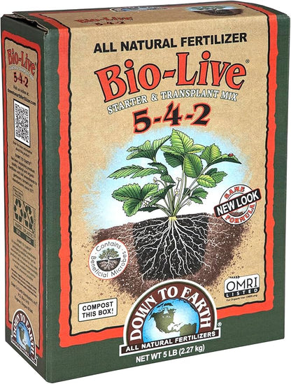 Down to Earth Organic Bio-Live Fertilizer Mix 5-4-2, 5 lb